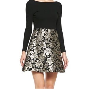 Alice + Olivia Sarah Long Sleeve A-line Dress